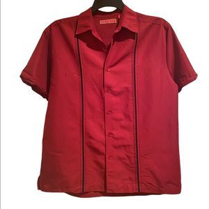 Mens HAVANERA collared Shirt Maroon Butgundy medium